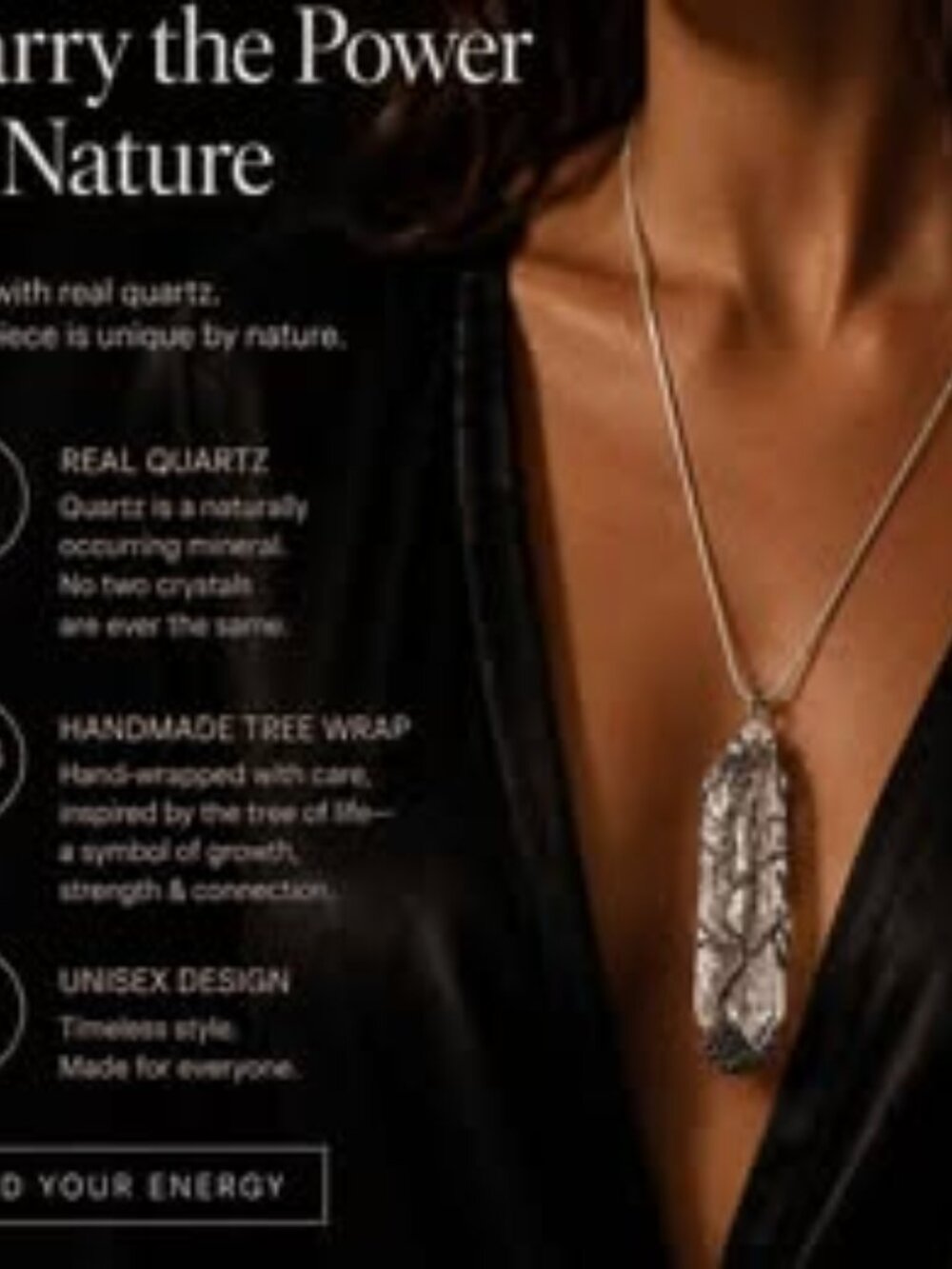 NEW! Clear Quartz Silver Wire Wrapped Necklaces